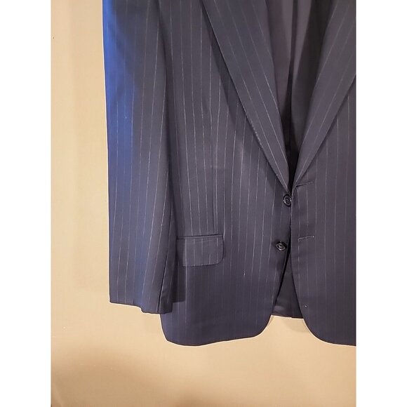 Ermenegildo Zegna Mens Wool Blazer Sport Coat Jacket Size 50 Navy Stripped - Picture 5 of 13